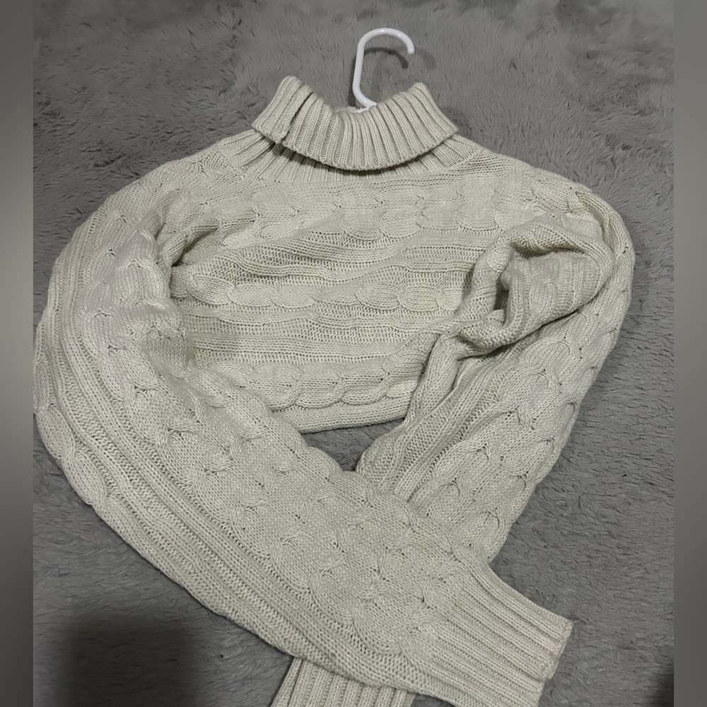 Shein cropped turtle neck sweater